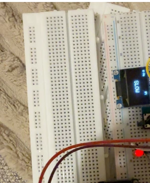 ESP32 and OLED breadboard prototype